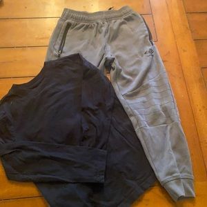 Umbro joggers and black long sleeve T-shirt